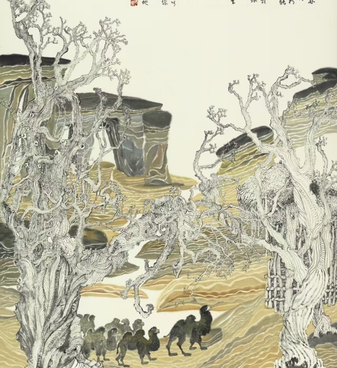 墨韵新途：康建华的艺术探索与成就(图4)